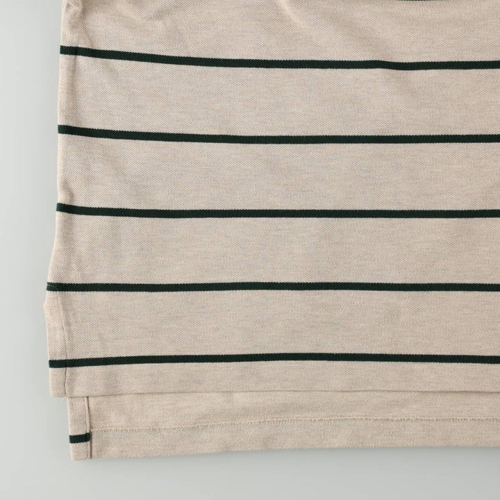Ralph Lauren POLO by Ralph Lauren short sleeve striped polo shirt, men's size L cotton Beige type Vintage Second Hand