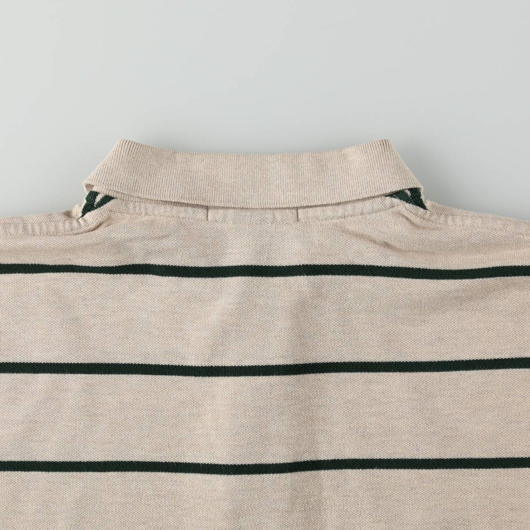 Ralph Lauren POLO by Ralph Lauren short sleeve striped polo shirt, men's size L cotton Beige type Vintage Second Hand