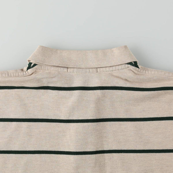 Ralph Lauren POLO by Ralph Lauren short sleeve striped polo shirt, men's size L cotton Beige type Vintage Second Hand