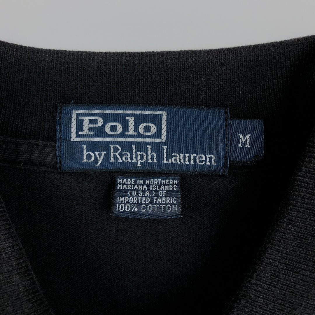 Ralph Lauren POLO by Ralph Lauren short sleeve polo shirt, men's size M cotton black type Vintage Second Hand