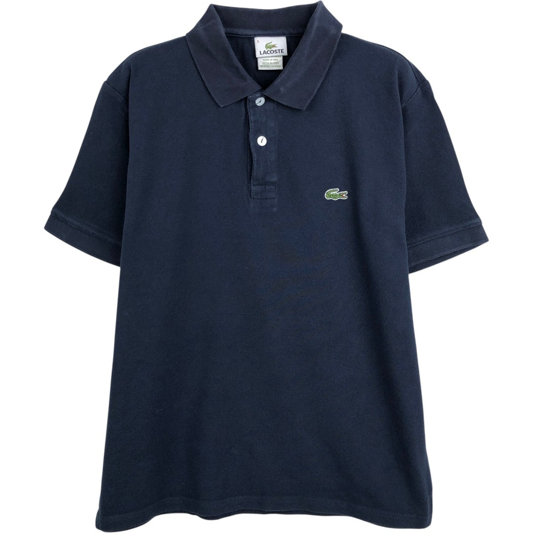 Lacoste LACOSTE French design short sleeve polo shirt size 5, men's L size cotton navy blue type Vintage Second Hand