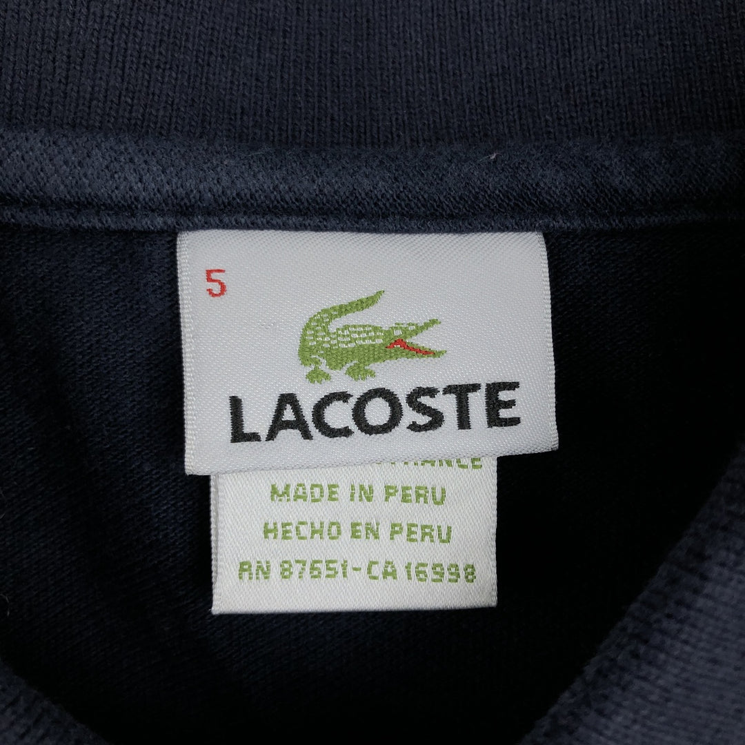 Lacoste LACOSTE French design short sleeve polo shirt size 5, men's L size cotton navy blue type Vintage Second Hand