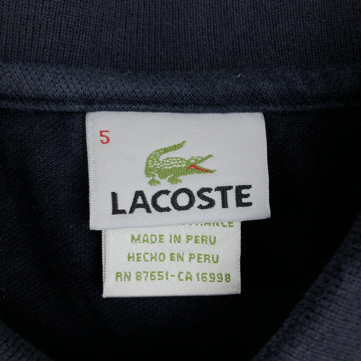 Lacoste LACOSTE French design short sleeve polo shirt size 5, men's L size cotton navy blue type Vintage Second Hand