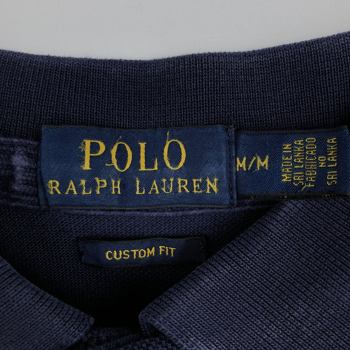 Ralph Lauren POLO RALPH LAUREN CUSTOM FIT Short-Sleeve Rugby Shirt, Men's Size M (approx.) cotton navy blue type Vintage Second Hand