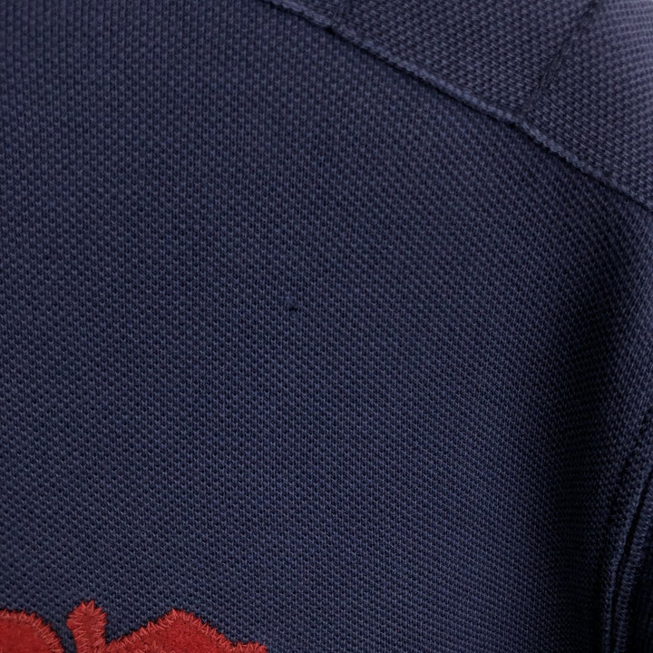 Ralph Lauren POLO RALPH LAUREN CUSTOM FIT Short-Sleeve Rugby Shirt, Men's Size M (approx.) cotton navy blue type Vintage Second Hand