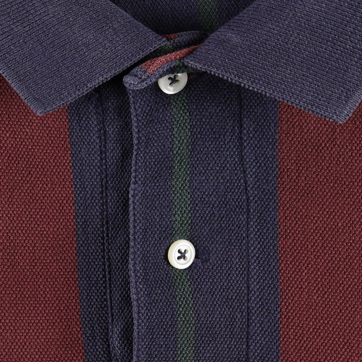 Ralph Lauren POLO by Ralph Lauren Multi-stripe Short-Sleeve Polo Shirt, Made in USA, Men's Size L (approx.) cotton navy blue type Vintage Second Hand