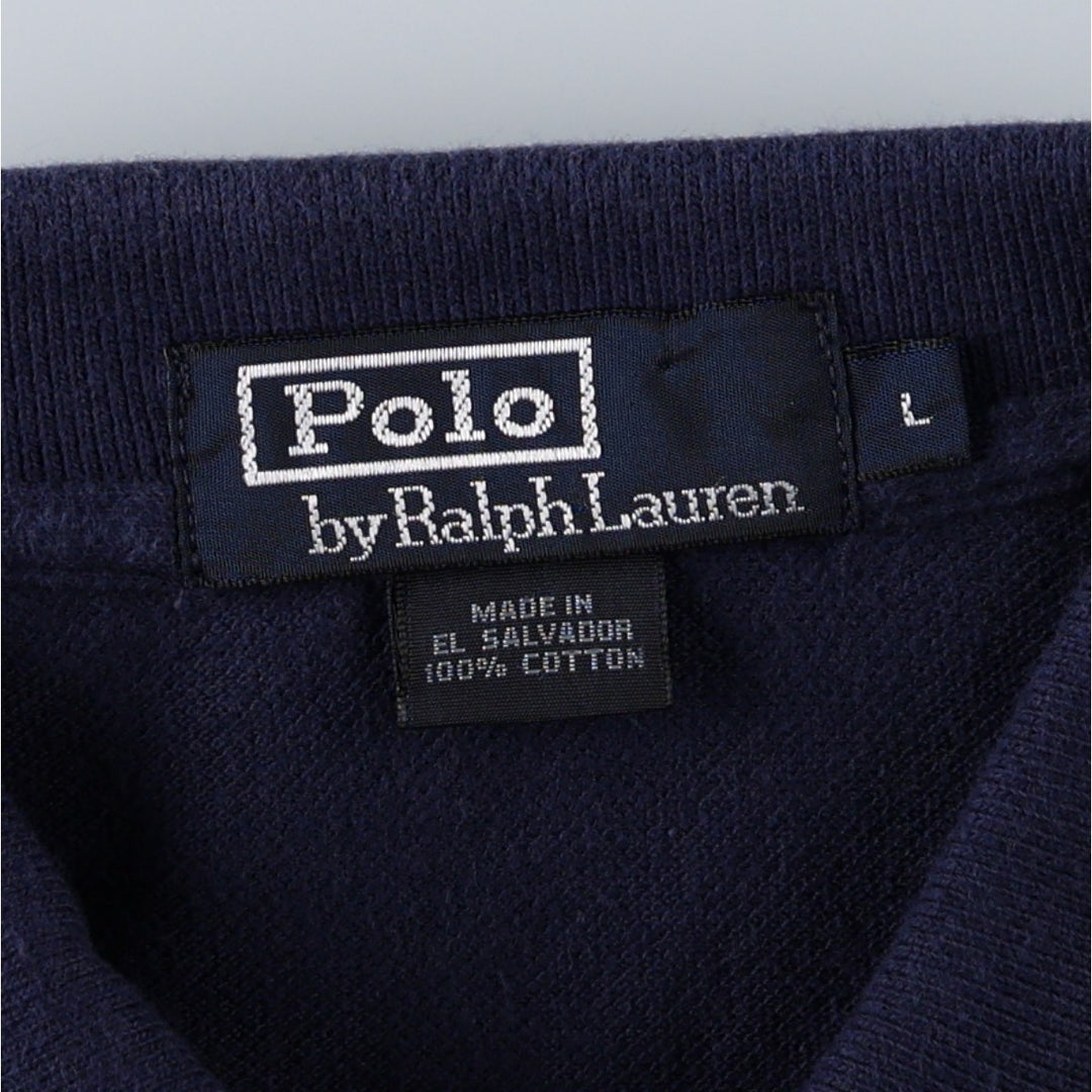 Ralph Lauren POLO by Ralph Lauren short sleeve polo shirt, men's size L cotton navy blue type Vintage Second Hand