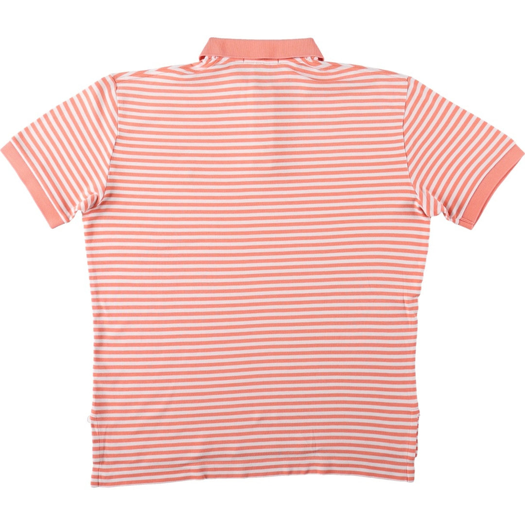 Ralph Lauren POLO by Ralph Lauren short sleeve striped polo shirt, size S for men cotton orange type Vintage Second Hand