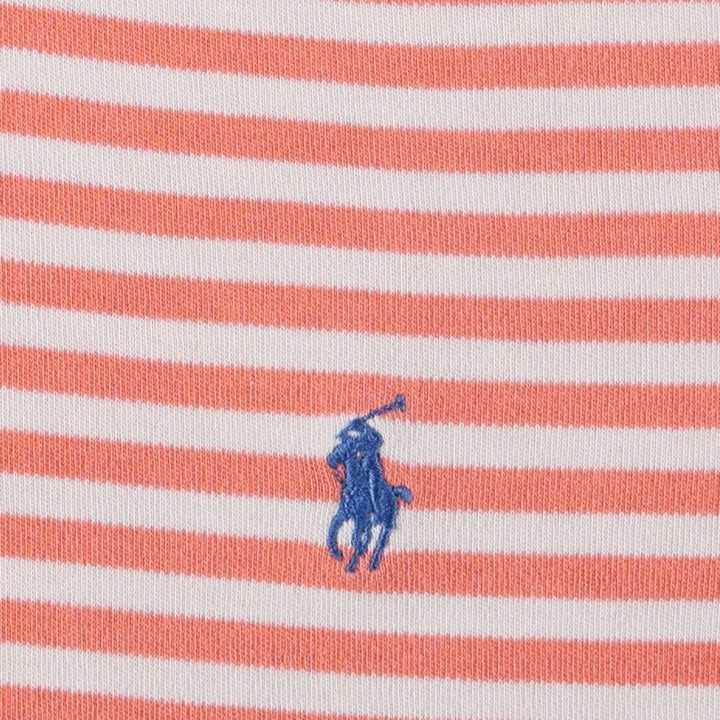 Ralph Lauren POLO by Ralph Lauren short sleeve striped polo shirt, size S for men cotton orange type Vintage Second Hand