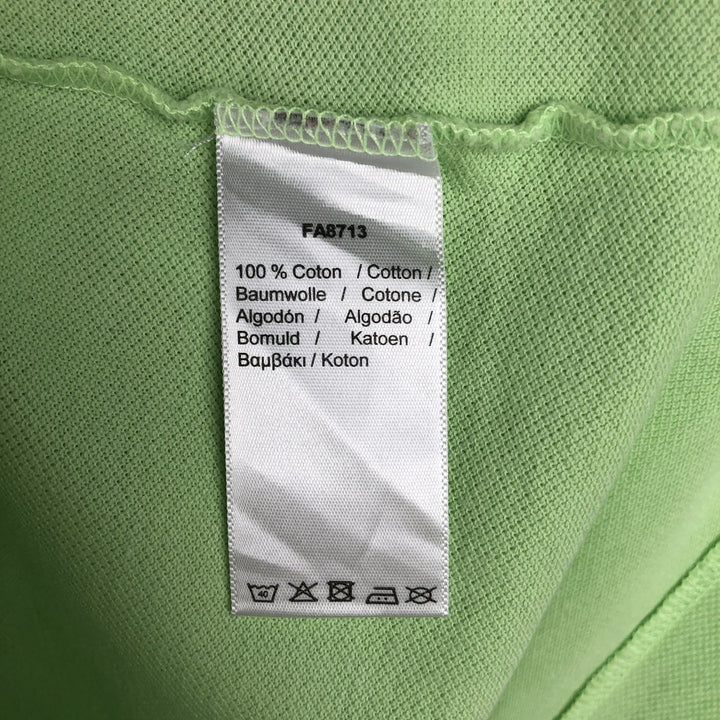 90s-00'S Lacoste French-designed short-sleeved polo shirt, size 5 (equivalent to men's L), vintage. cotton green type yellow green Vintage Second Hand