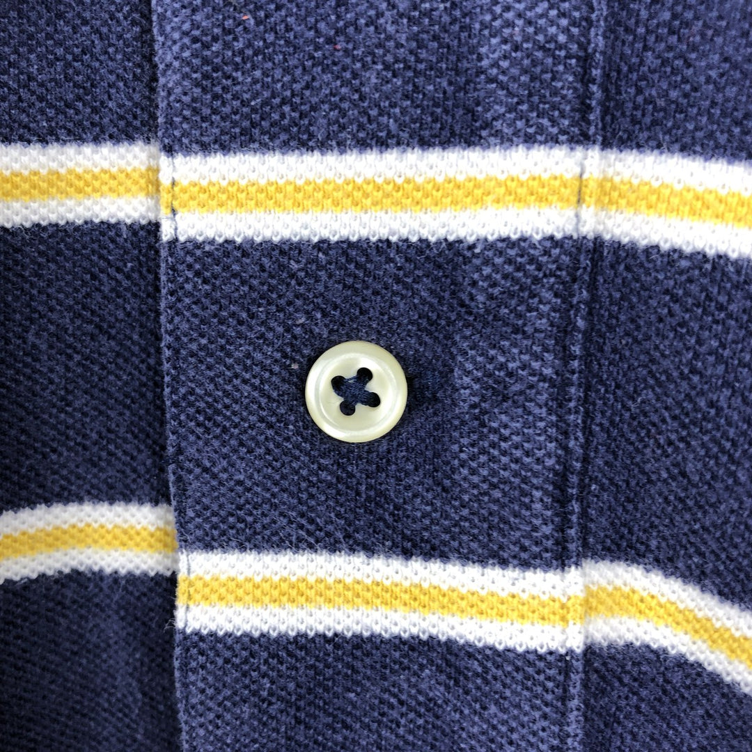 Ralph Lauren POLO by Ralph Lauren short sleeve striped polo shirt, men's size L cotton navy blue type Vintage Second Hand