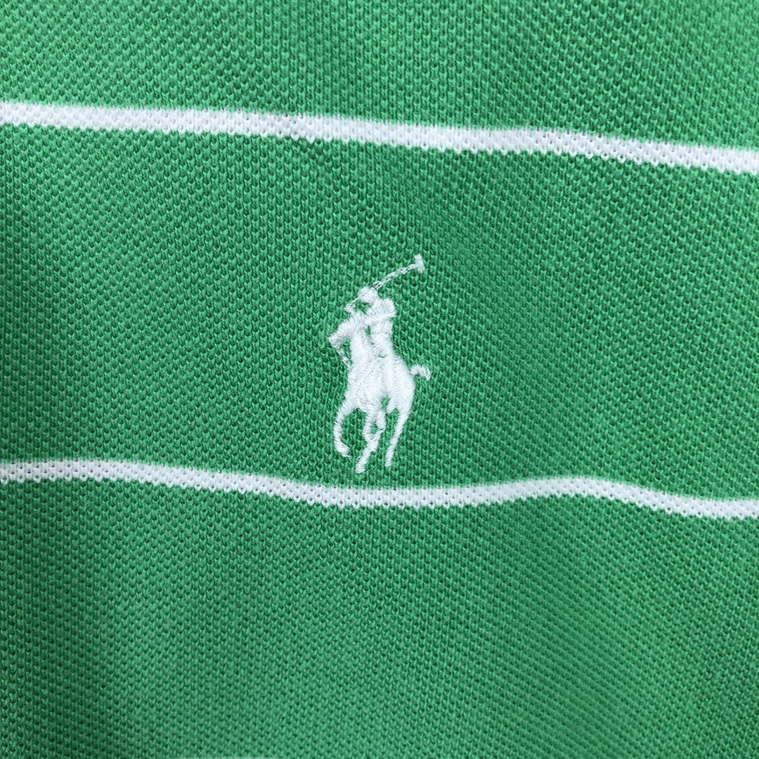Ralph Lauren POLO by Ralph Lauren short sleeve striped polo shirt, men's size M cotton green type Vintage Second Hand