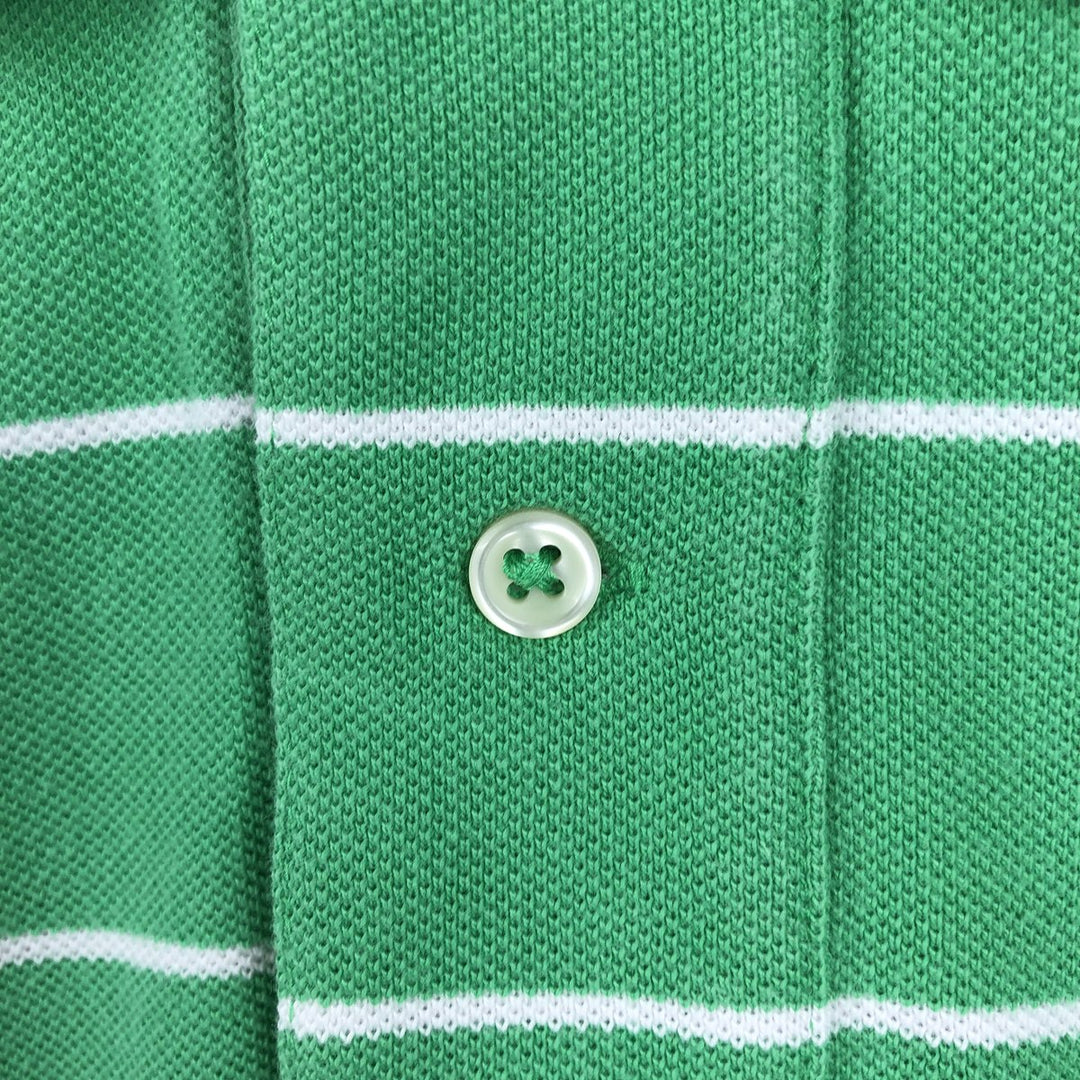 Ralph Lauren POLO by Ralph Lauren short sleeve striped polo shirt, men's size M cotton green type Vintage Second Hand