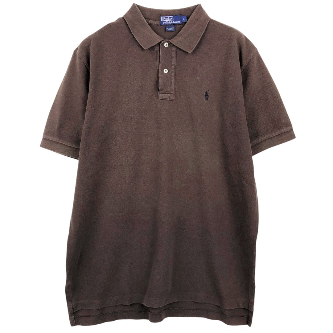 Ralph Lauren POLO by Ralph Lauren short sleeve polo shirt, men's size L cotton brown type Vintage Second Hand