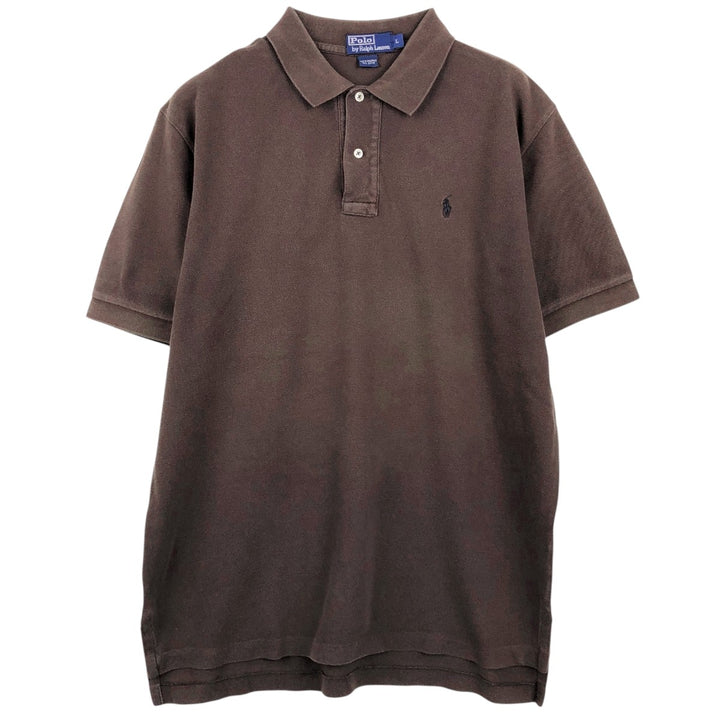 Ralph Lauren POLO by Ralph Lauren short sleeve polo shirt, men's size L cotton brown type Vintage Second Hand
