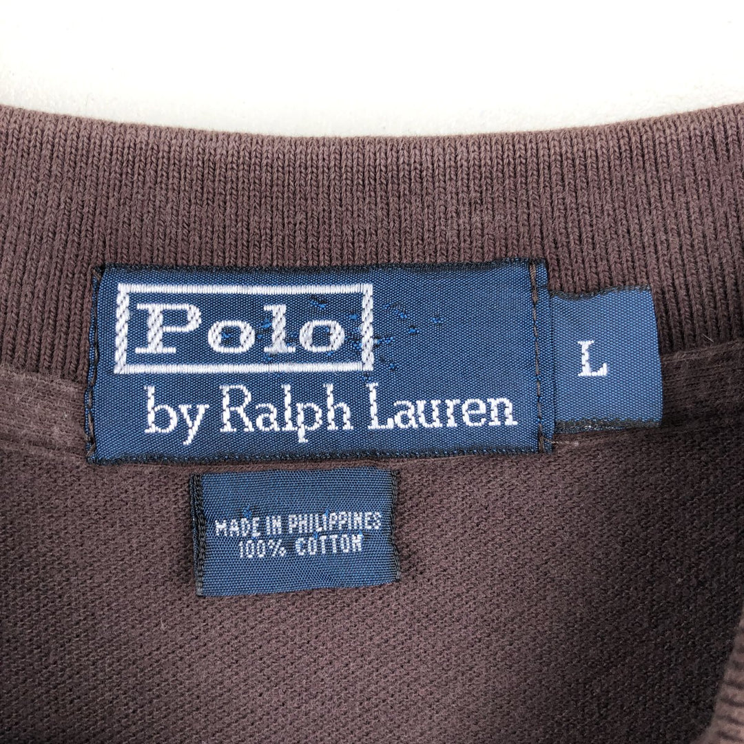 Ralph Lauren POLO by Ralph Lauren short sleeve polo shirt, men's size L cotton brown type Vintage Second Hand