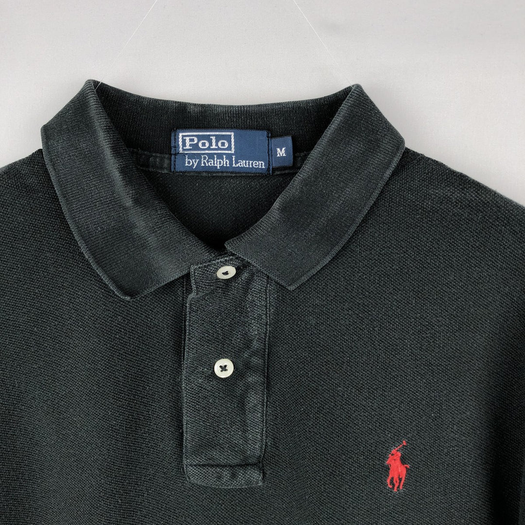 Ralph Lauren POLO by Ralph Lauren short sleeve polo shirt, men's size M cotton black type Vintage Second Hand