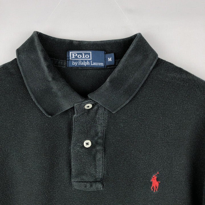 Ralph Lauren POLO by Ralph Lauren short sleeve polo shirt, men's size M cotton black type Vintage Second Hand