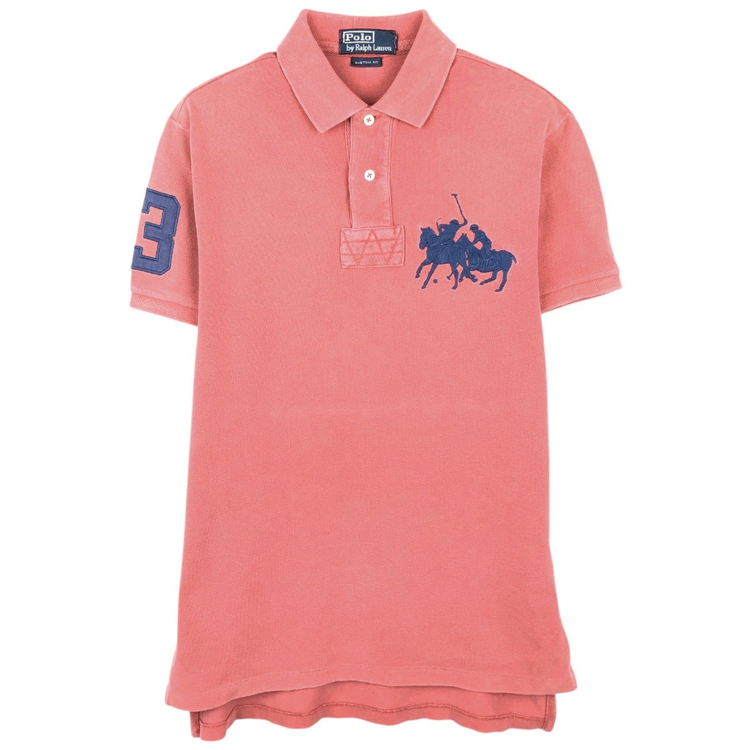 Ralph Lauren POLO by Ralph Lauren CUSTOM FIT Short-Sleeve Polo Shirt, Men's Size S (Equivalent), Double Pony Design cotton pink type Vintage Second Hand