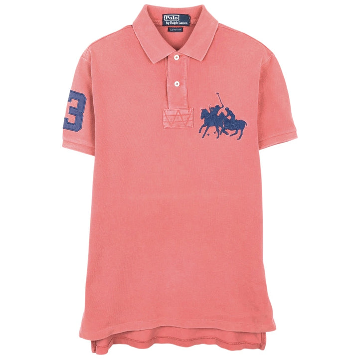 Ralph Lauren POLO by Ralph Lauren CUSTOM FIT Short-Sleeve Polo Shirt, Men's Size S (Equivalent), Double Pony Design cotton pink type Vintage Second Hand
