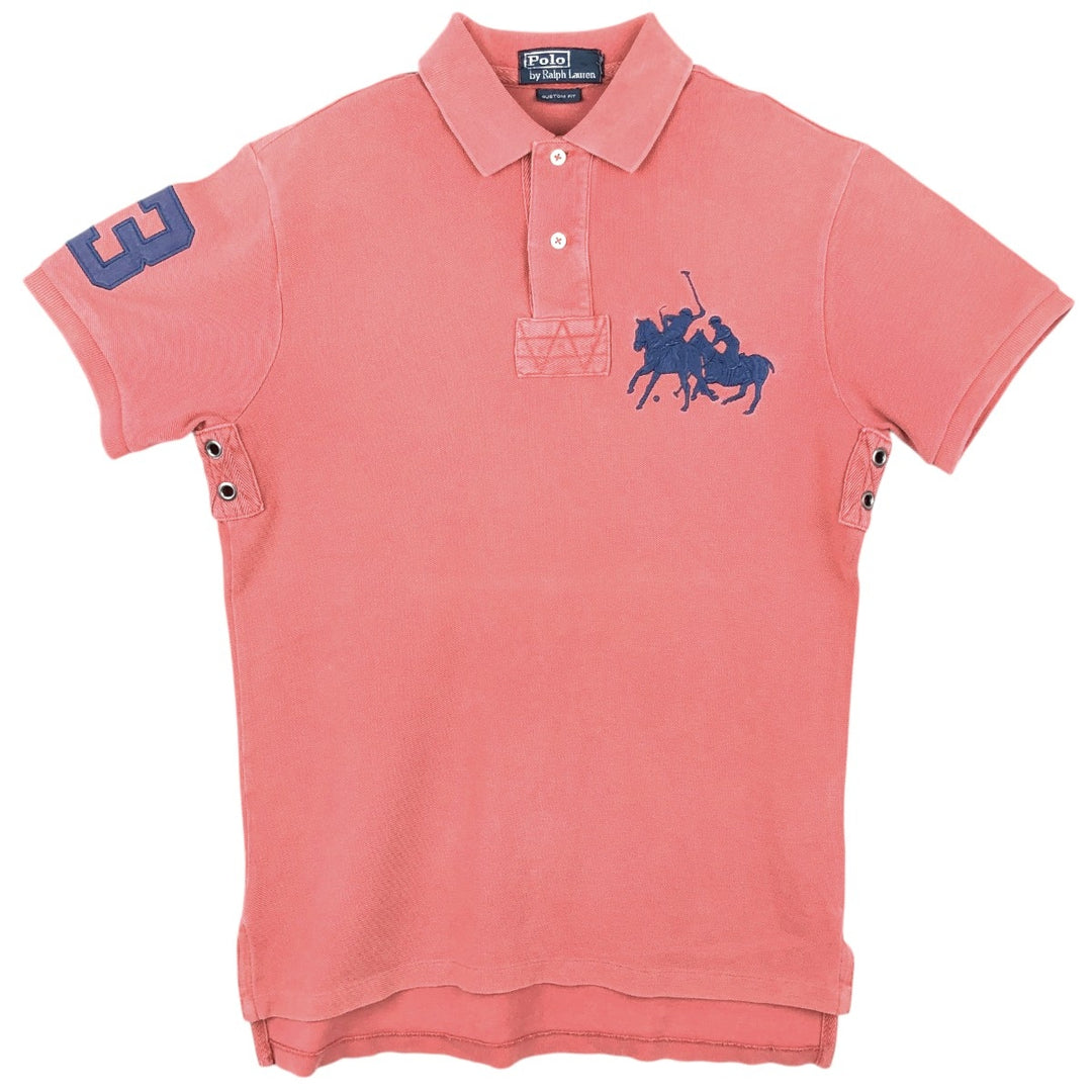 Ralph Lauren POLO by Ralph Lauren CUSTOM FIT Short-Sleeve Polo Shirt, Men's Size S (Equivalent), Double Pony Design cotton pink type Vintage Second Hand