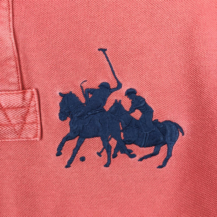 Ralph Lauren POLO by Ralph Lauren CUSTOM FIT Short-Sleeve Polo Shirt, Men's Size S (Equivalent), Double Pony Design cotton pink type Vintage Second Hand