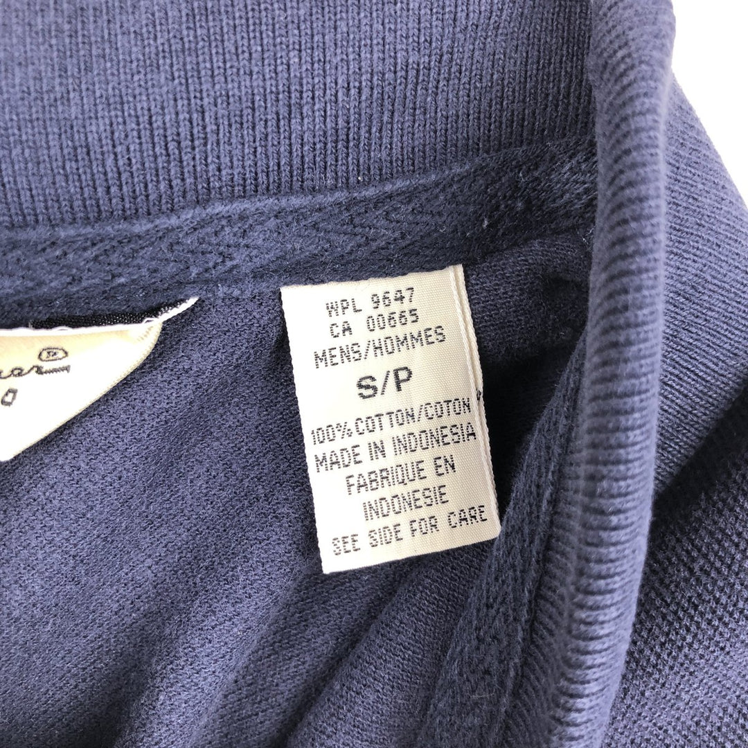 90s-00'S Eddie Bauer short-sleeved polo shirt, men's size S equivalent, vintage. cotton navy blue type Vintage Second Hand