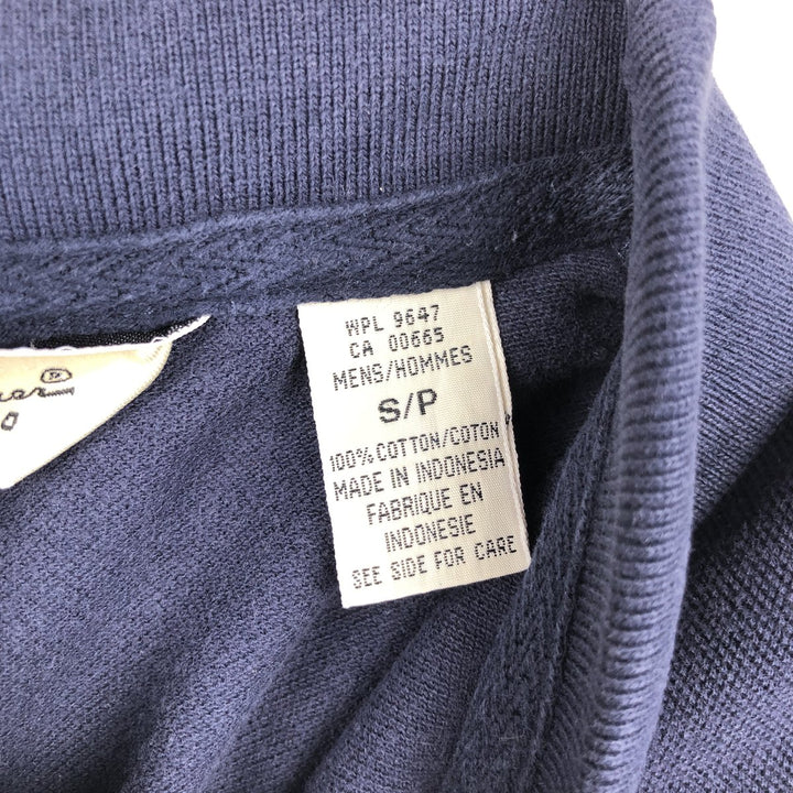 90s-00'S Eddie Bauer short-sleeved polo shirt, men's size S equivalent, vintage. cotton navy blue type Vintage Second Hand