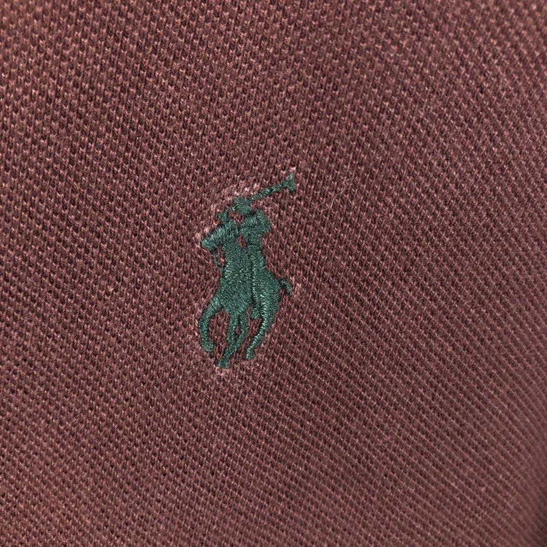 Ralph Lauren POLO by Ralph Lauren short sleeve polo shirt, men's size L cotton dark chocolate Vintage Second Hand