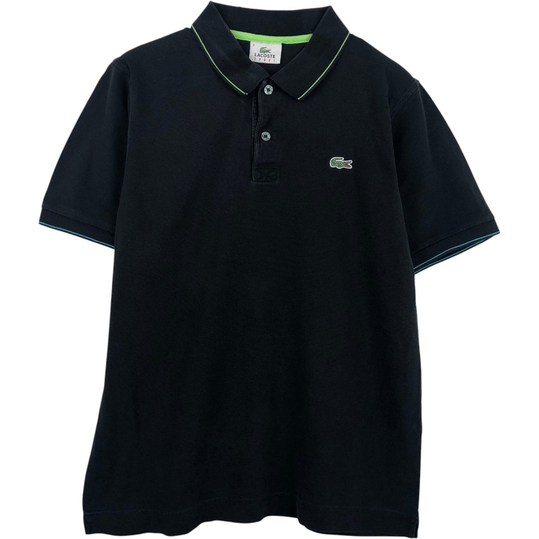 Lacoste LACOSTE SPORT short sleeve polo shirt, men's size M cotton black type Vintage Second Hand