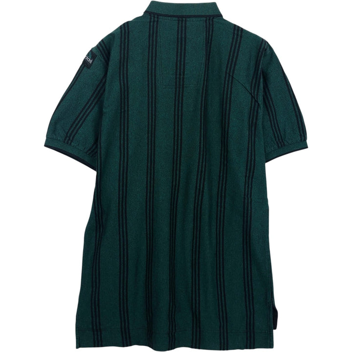 90'S Adidas EQUIPMENT Short-Sleeve Striped Polo Shirt, Men's Size M (approx.), Vintage cotton green type Vintage Second Hand