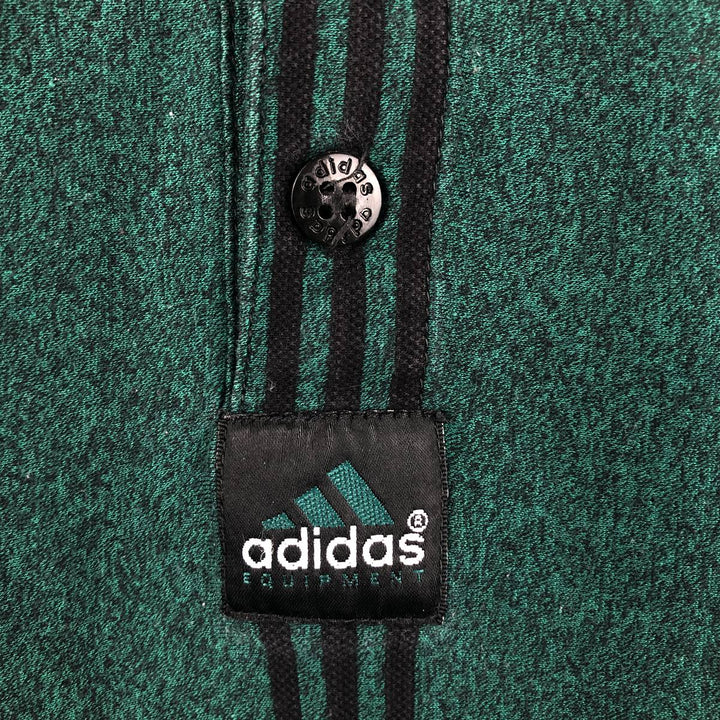 90'S Adidas EQUIPMENT Short-Sleeve Striped Polo Shirt, Men's Size M (approx.), Vintage cotton green type Vintage Second Hand