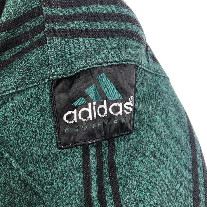 90'S Adidas EQUIPMENT Short-Sleeve Striped Polo Shirt, Men's Size M (approx.), Vintage cotton green type Vintage Second Hand