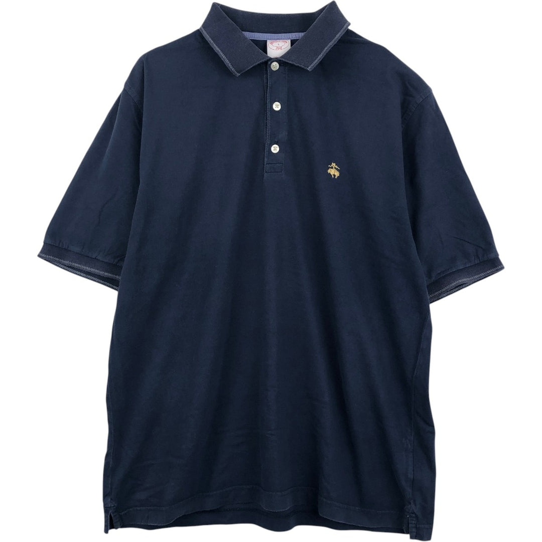 Brooks Brothers 346 short sleeve polo shirt, men's size L cotton navy blue type Vintage Second Hand
