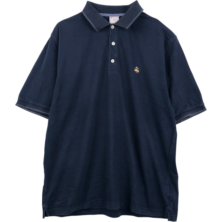 Brooks Brothers 346 short sleeve polo shirt, men's size L cotton navy blue type Vintage Second Hand