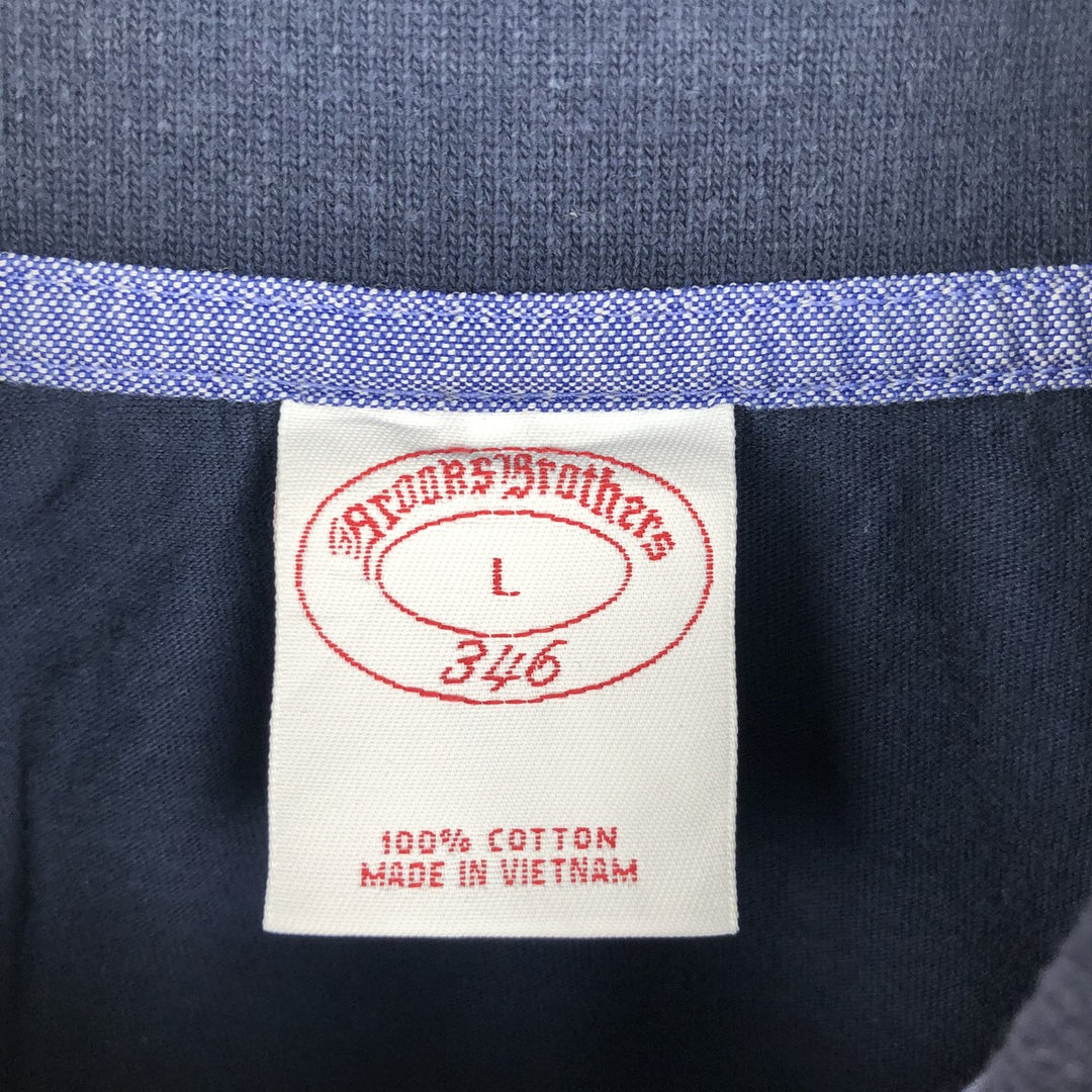 Brooks Brothers 346 short sleeve polo shirt, men's size L cotton navy blue type Vintage Second Hand