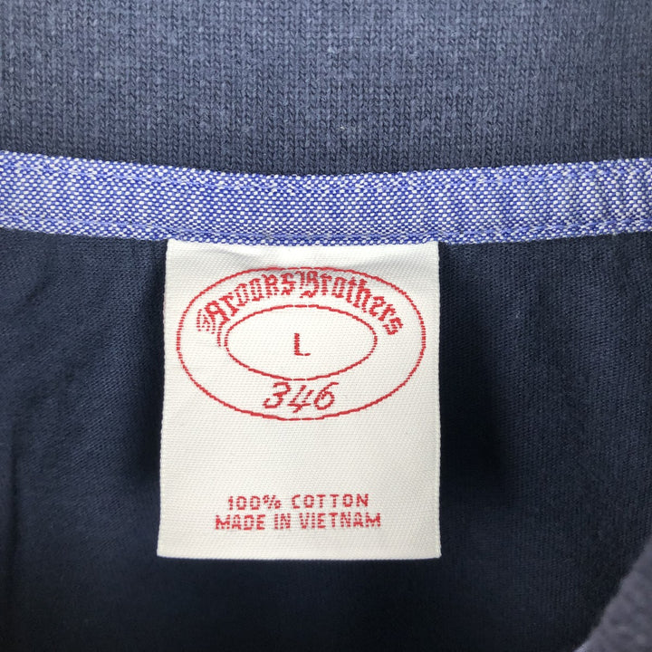 Brooks Brothers 346 short sleeve polo shirt, men's size L cotton navy blue type Vintage Second Hand