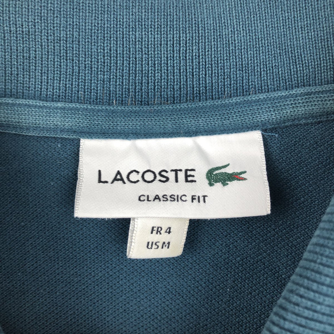 Lacoste Classic Fit short sleeve polo shirt size 4, men's M size cotton Green type dark green Vintage Second Hand