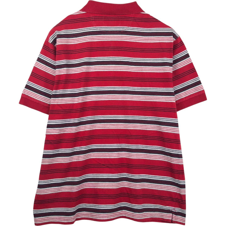 Ralph Lauren CHAPS Multi-border short sleeve striped polo shirt for men, equivalent to XL cotton tricolor color Vintage Second Hand