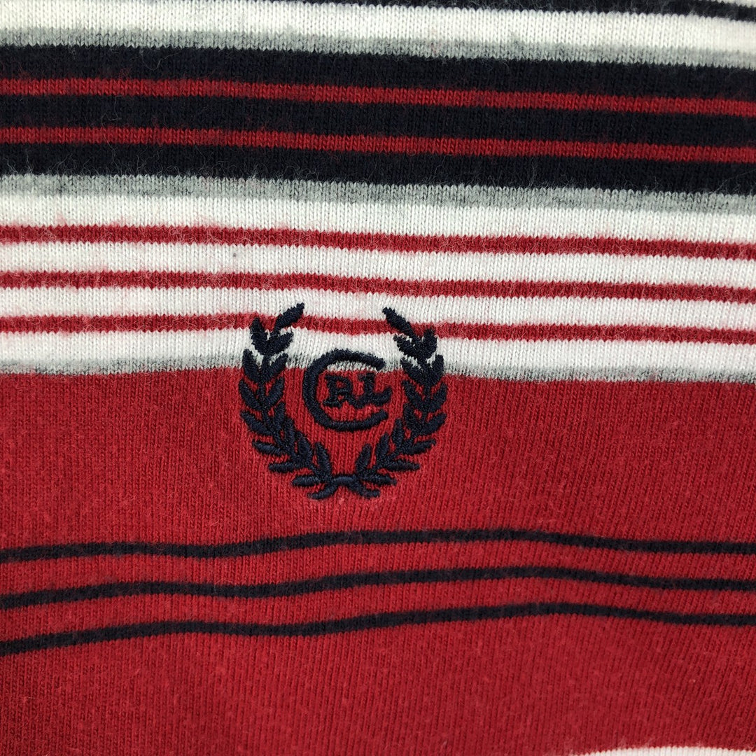 Ralph Lauren CHAPS Multi-border short sleeve striped polo shirt for men, equivalent to XL cotton tricolor color Vintage Second Hand