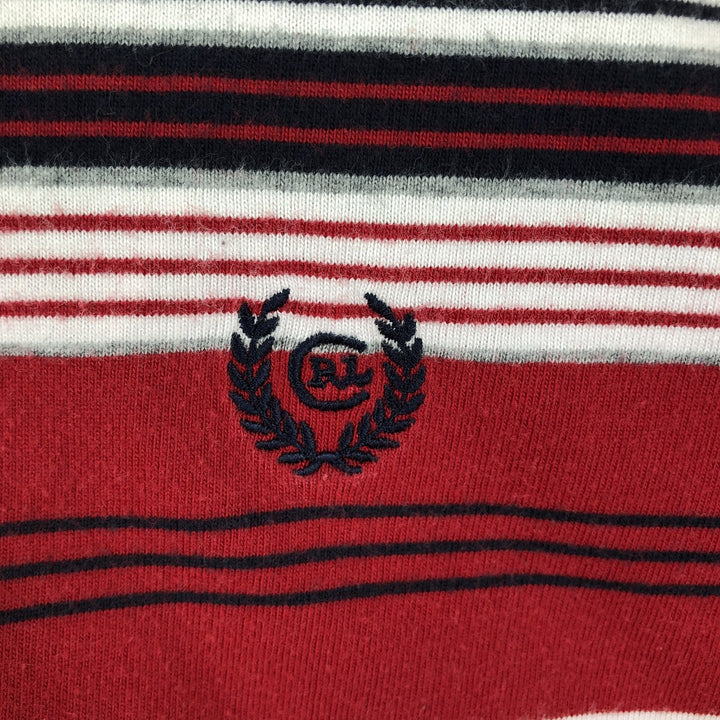 Ralph Lauren CHAPS Multi-border short sleeve striped polo shirt for men, equivalent to XL cotton tricolor color Vintage Second Hand