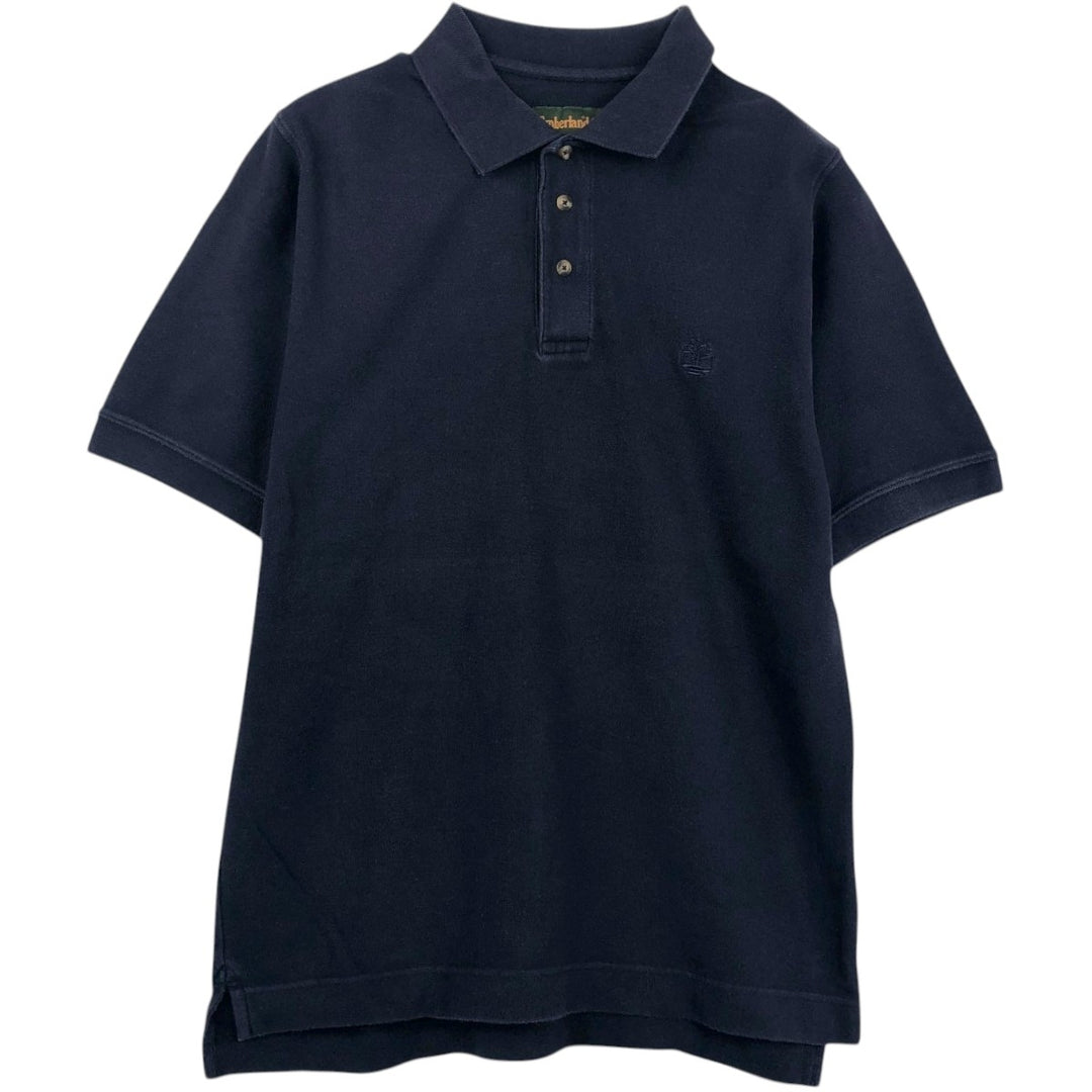 90s-00'S Timberland short-sleeved polo shirt, men's size M equivalent, vintage. cotton navy blue type Vintage Second Hand