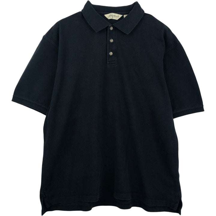 Eddie Bauer Short-Sleeve Polo Shirt, Men's Size L (approx.) cotton black type Vintage Second Hand