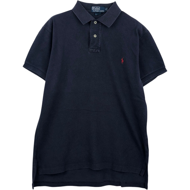 Ralph Lauren POLO by Ralph Lauren CUSTOM FIT short sleeve polo shirt, men's M size cotton navy blue type Vintage Second Hand