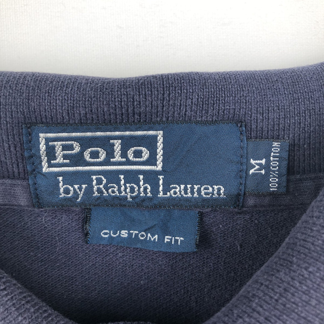 Ralph Lauren POLO by Ralph Lauren CUSTOM FIT short sleeve polo shirt, men's M size cotton navy blue type Vintage Second Hand