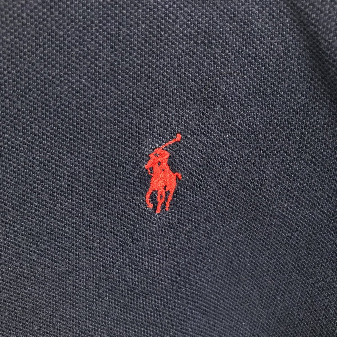 Ralph Lauren POLO by Ralph Lauren CUSTOM FIT short sleeve polo shirt, men's M size cotton navy blue type Vintage Second Hand