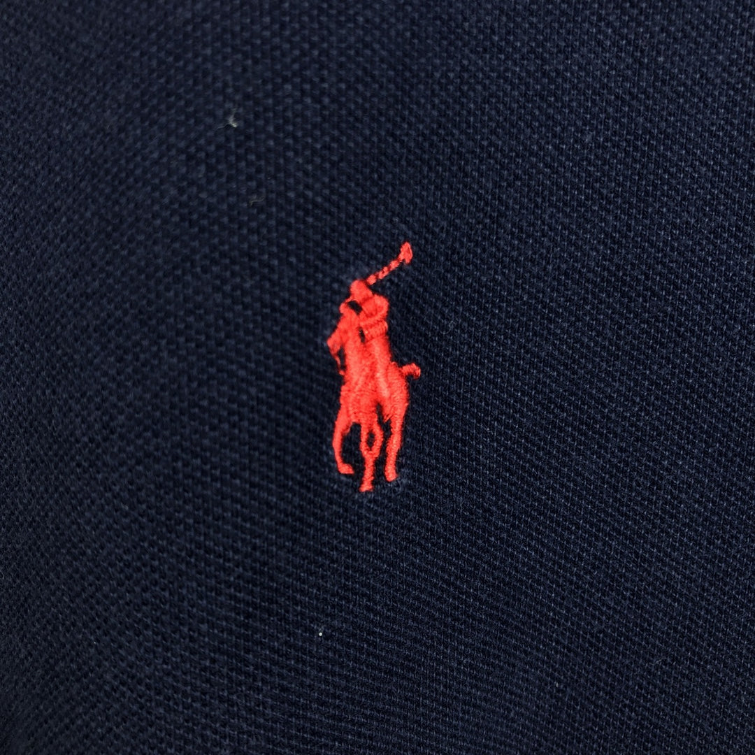 Ralph Lauren POLO by Ralph Lauren SLIM FIT Short-Sleeve Polo Shirt (Men's Size L equivalent) cotton navy blue type Vintage Second Hand
