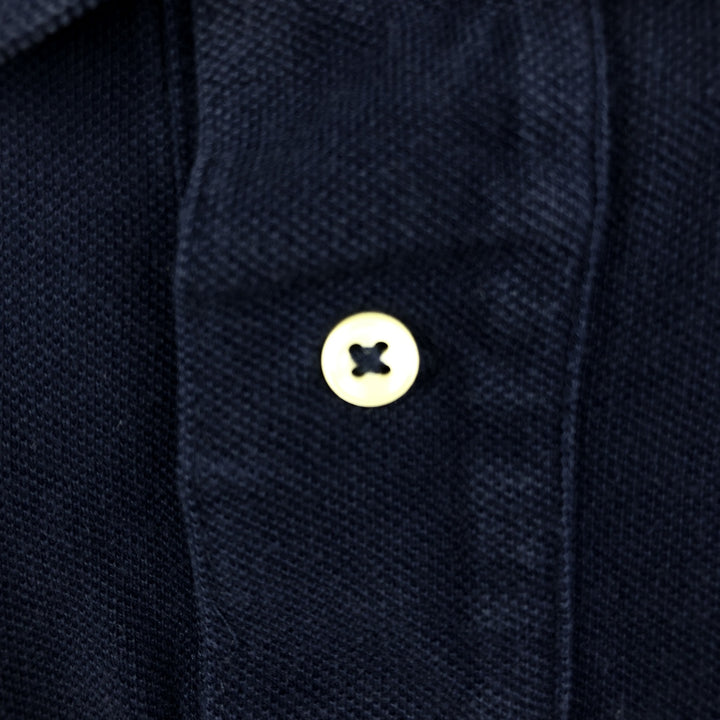Ralph Lauren POLO by Ralph Lauren SLIM FIT Short-Sleeve Polo Shirt (Men's Size L equivalent) cotton navy blue type Vintage Second Hand