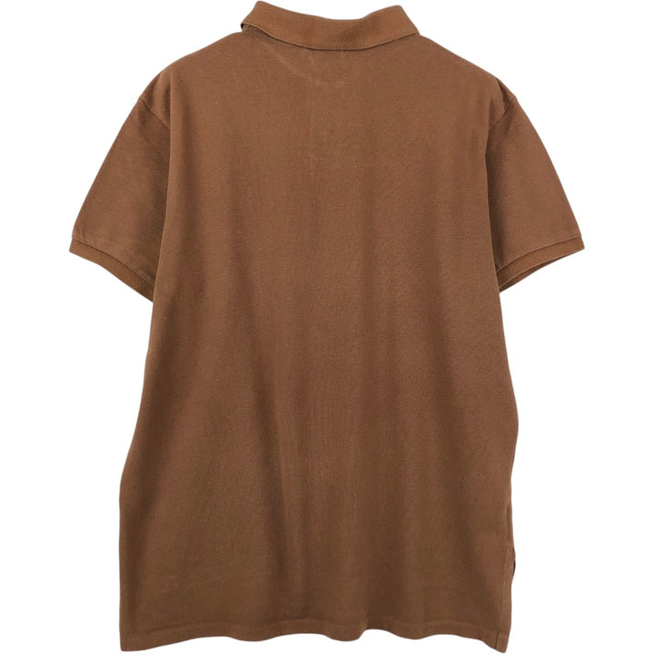Ralph Lauren POLO by Ralph Lauren CUSTOM FIT short sleeve polo shirt, men's XL size cotton brown type Vintage Second Hand