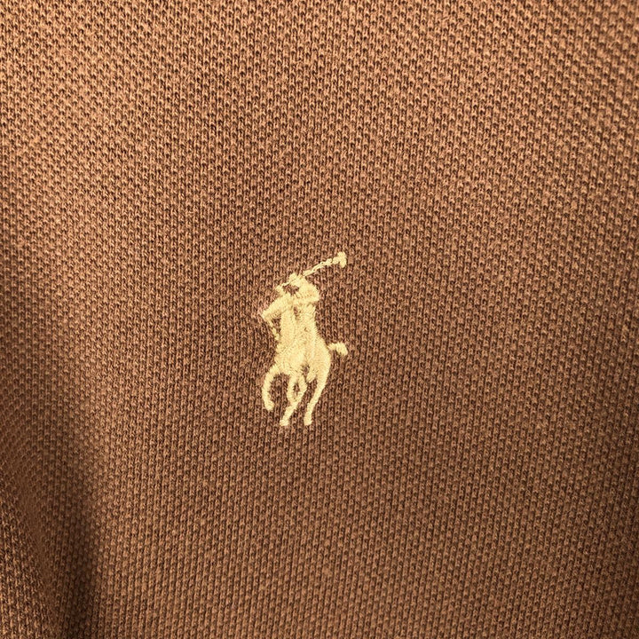 Ralph Lauren POLO by Ralph Lauren CUSTOM FIT short sleeve polo shirt, men's XL size cotton brown type Vintage Second Hand